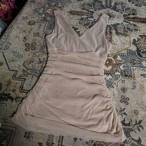 Vintage Express Baby Pink Ruched Tank Top Y2k Date Night Going Out Shirt Small - Picture 6 of 9
